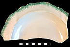 Pearlware rococo edged soup plate. Impressed mark for Joshua Heath. Rim diameter: 10.00”.Lot: 18, Provenience:1H2.551.2, Privy Stratum 4. 18BC38